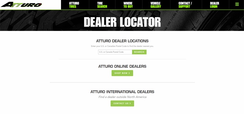 Atturo Tire Redesigned Website