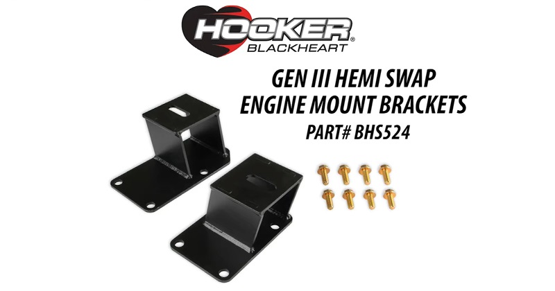 Hooker BlackHeart Dodge Truck Gen 3 Hemi Swap Engine Mount Brackets BHS524